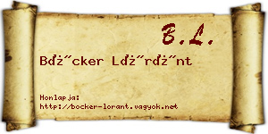 Böcker Lóránt névjegykártya